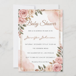 Invitación Bonito Watercolor Flowers Garden Baby Shower