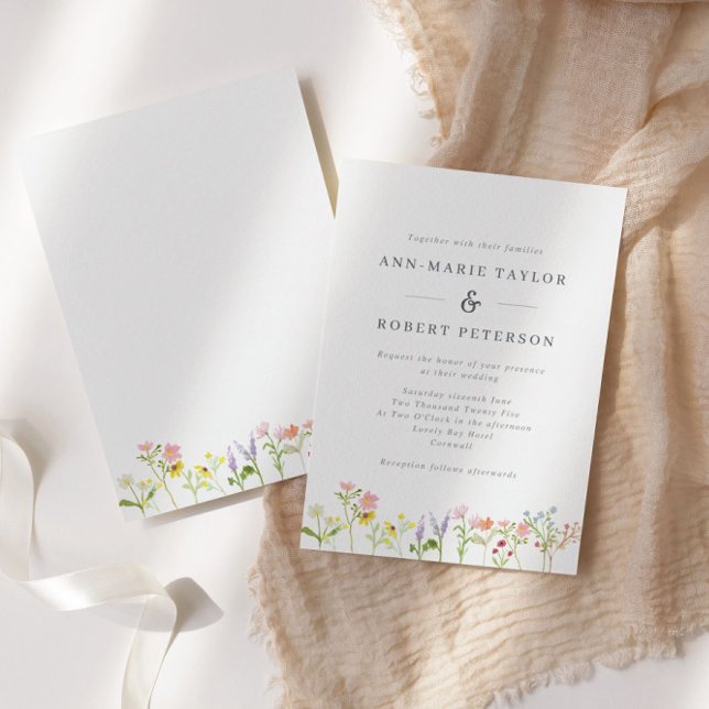 Invitación Bonito Wildflowers Cottagecore Boda (Subido por el creador)
