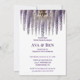 Invitación Bonito Wisteria Boda de candelabro