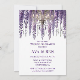 Invitación Bonito Wisteria Boda de candelabro
