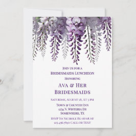 Invitación Bonito Wisteria Morada Bridesmaids Luncheon