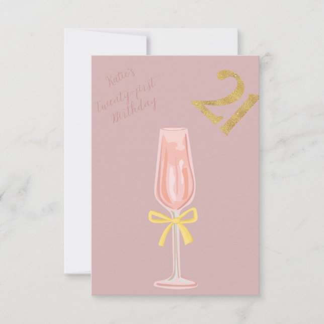Invitación Bonito y Chic Cumpleaños 21 (Anverso)