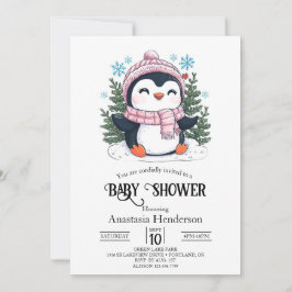 Invitación Bonito y colorido Baby Shower pingüino