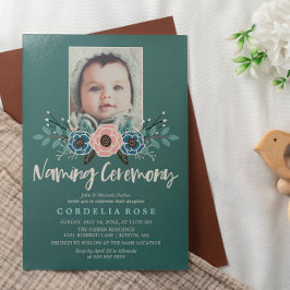 Invitación Bonitos Florals | Ceremonia de nomenclatura rosa y
