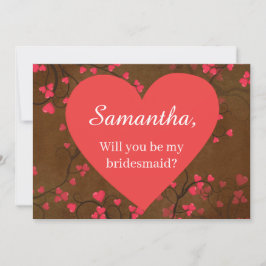 Invitación Bonitos Hearts Bridesmaid