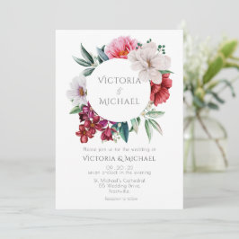 Invitación Bonitos Peonies Boda de acuarela floral