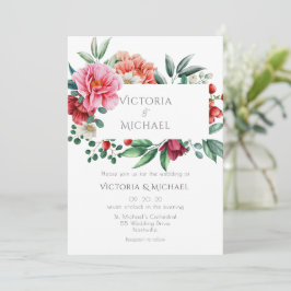 Invitación Bonitos Peonies Watercolor Floral Boda