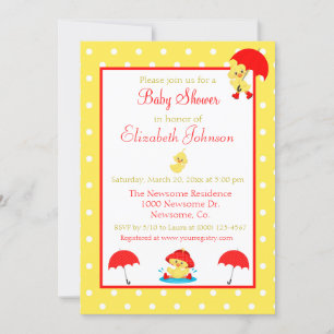 Invitación Bonitos y puntos de polka Baby Shower