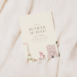 Invitación Bonjour a cuatro franceses Invita de la fiesta de 