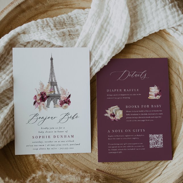 Invitación Bonjour Bébé All in One Paris Baby Shower (Subido por el creador)