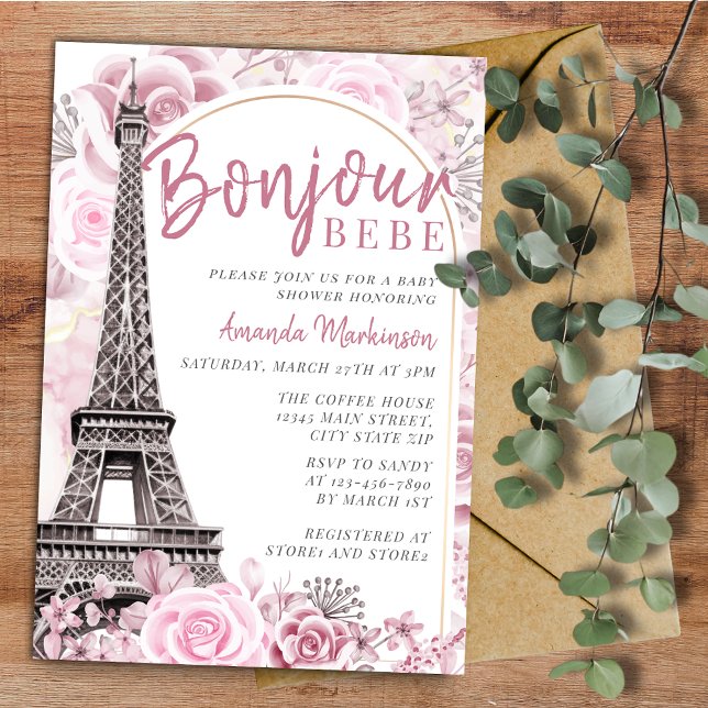 Invitación Bonjour Bebe Baby Shower (Subido por el creador)