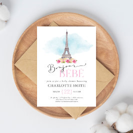 Invitación Bonjour Bébé Baby Shower tema de París