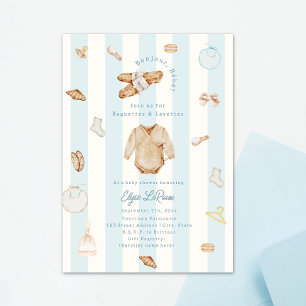 Invitación Bonjour Bébé Baguettes Layettes Francés Niño Bebé