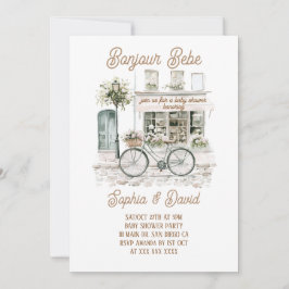 Invitación Bonjour Bebe Floral French Baby Shower