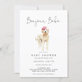 Invitación Bonjour Bebe French Golden Doodle Baby Shower