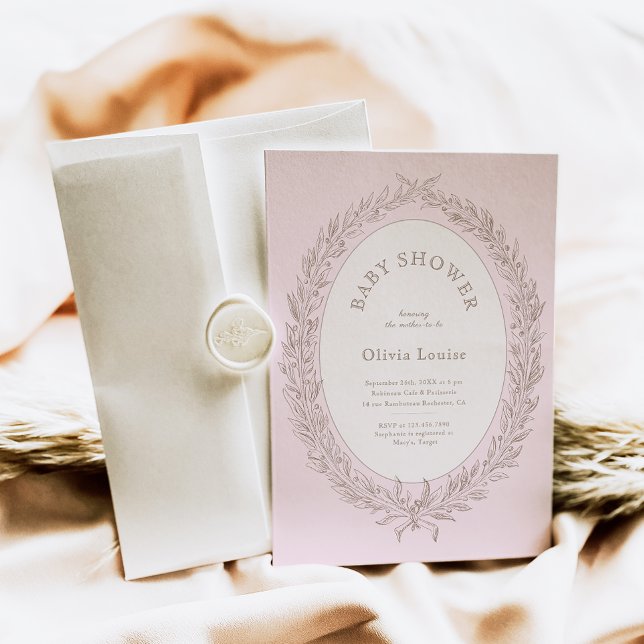 Invitación Bonjour Bebe French Patisserie Baby Shower Pink (Subido por el creador)