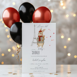 Invitación Bonjour Bebe French Rabbit Baby Shower