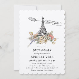 Invitación Bonjour Bebe Género Neutral Baby Shower