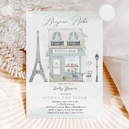 Invitación Bonjour Bébé Paris Baby Shower francés parisino