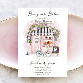 Invitación Bonjour Bebe Paris Francés Parisino Baby Shower In
