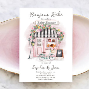Invitación Bonjour Bebe Paris Francés Parisino Baby Shower In