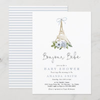 Bonjour Bebe Paris French Blue Eiffel Baby Shower