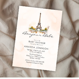 Invitación Bonjour Bebe Paris French Floral Baby Shower