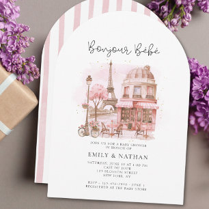 Invitación Bonjour Bebe Paris Patisserie Baby Shower