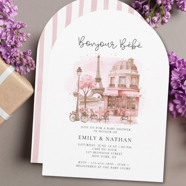 Invitación Bonjour Bebe Paris Patisserie Baby Shower (Subido por el creador)