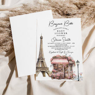 Invitación Bonjour Bébé Parisino París Baby Shower