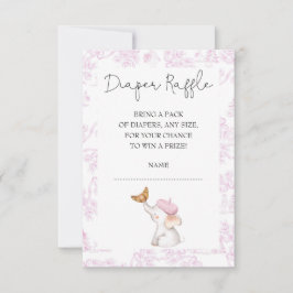 Invitación Bonjour Bebe Romántico Chica francés Diaper Raffle