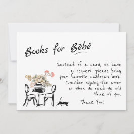 Invitación Bonjour dibujada a mano Bebe Libros franceses para