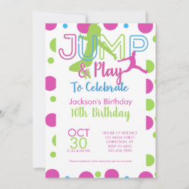 Invitación Bonza House Jump Fiesta Trampoline Park Cumpleaños