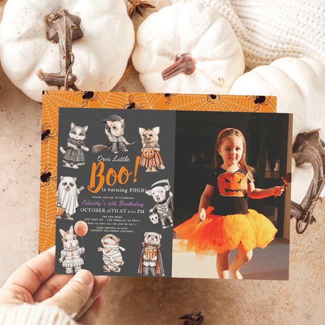 Invitación Boo Animales Halloween Disfraces Fotos de cumpleañ (Subido por el creador)