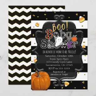 Invitación ¡BOO! Baby Shower Fantasma Caprichoso Halloween
