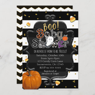 Invitación ¡BOO! Baby Shower Ghost Whimsical Halloween
