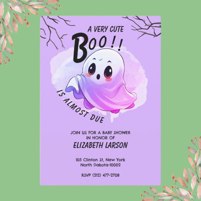 Invitación Boo Baby Shower Halloween Purple Themed Fiesta (Subido por el creador)