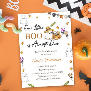 Invitación Boo Baby Shower Nuestro Pequeño Bote Casi Se Debe