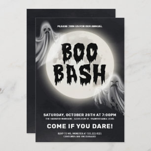 Invitación Boo Bash, fiesta de Halloween