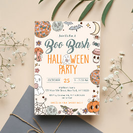 Invitación Boo Bash Groovy la fiesta del fantasma de Hallowee