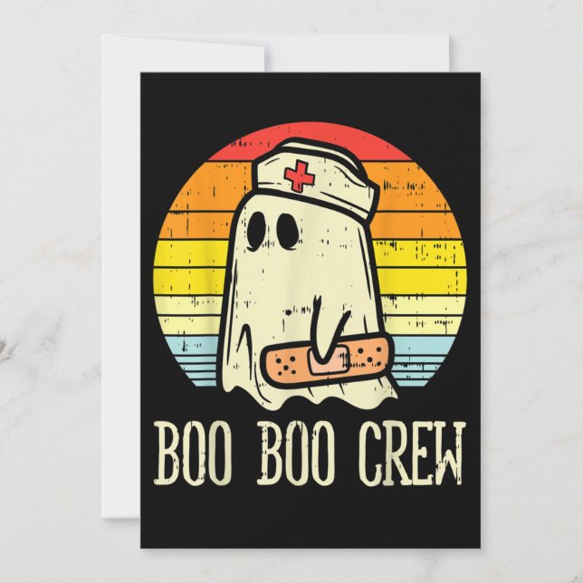 Invitación Boo Boo Crew Enfermera Halloween Para Enfermeras (Anverso)