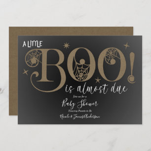 Invitación BOO Brown Rustic Elegant Baby Shower