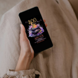 Invitación Boo casi debido a Baby Shower de Cauldron rosa neg