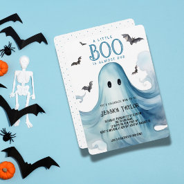 Invitación Boo Casi Listo Fantasma Azul Niño Baby Shower