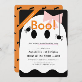 Invitación ¡Boo! Cumpleaños virtual de la Chica fantasma de H