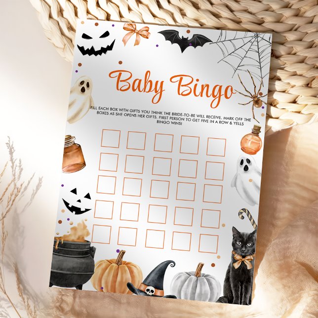 Invitación Boo Cute Ghost Halloween Party Baby Bingo (Subido por el creador)