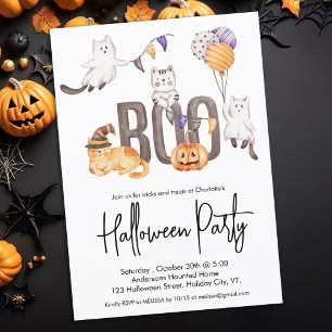 Invitación Boo Cute Kid's Halloween ghosts Fiesta de calabaza