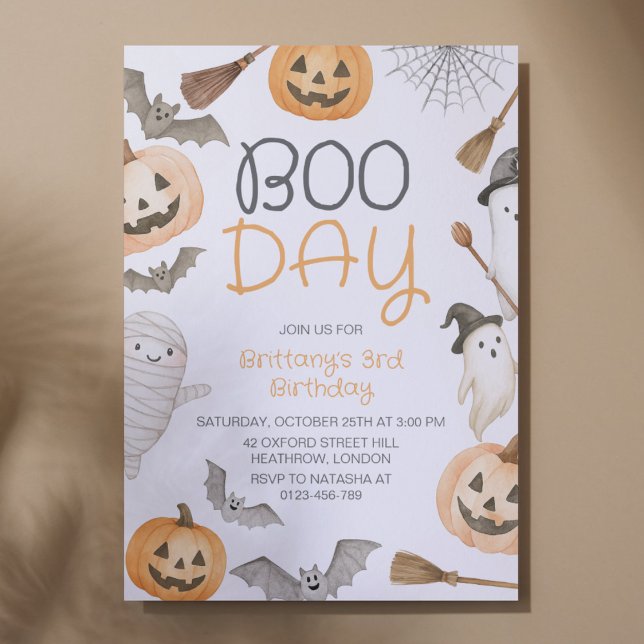Invitación Boo Day Spooky Halloween Cumpleaños (Subido por el creador)