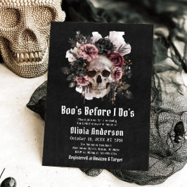Invitación Boo de cráneo de Halloween antes de la ducha de no