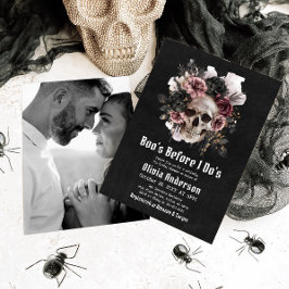 Invitación Boo de cráneo de Halloween antes de la ducha de no